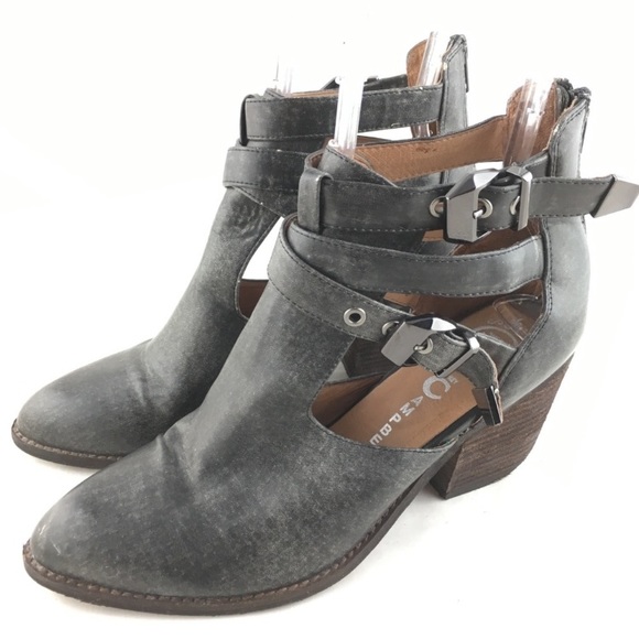 Ankle booties boots gray cut out strap Everwell 9 - Picture 3 of 8